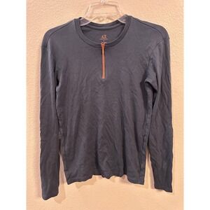 Armani Exchange Men's Long Sleeve T-Shirt Quarter Zip Pima Cotton
